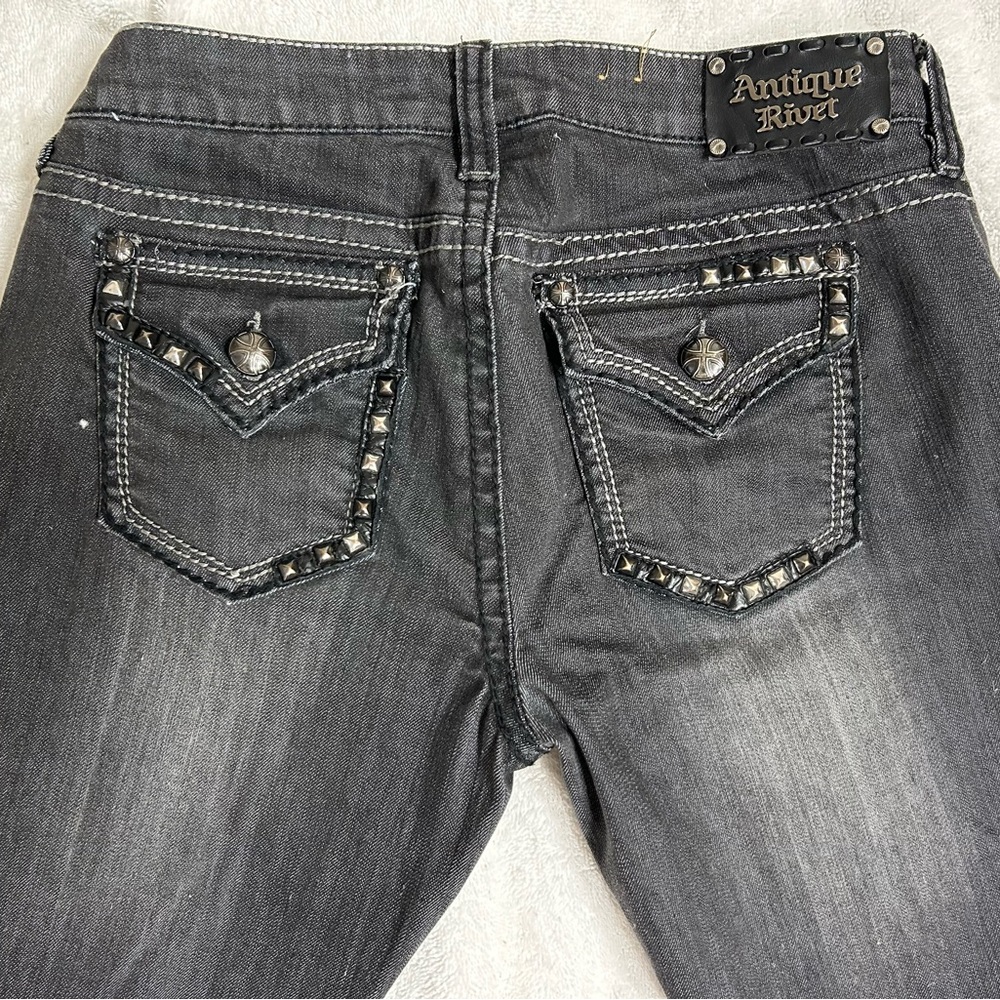Antique Rivet Women's Black Boot Cut Jeans
